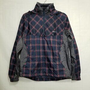 AGU mens windbreaker black red checks size XS